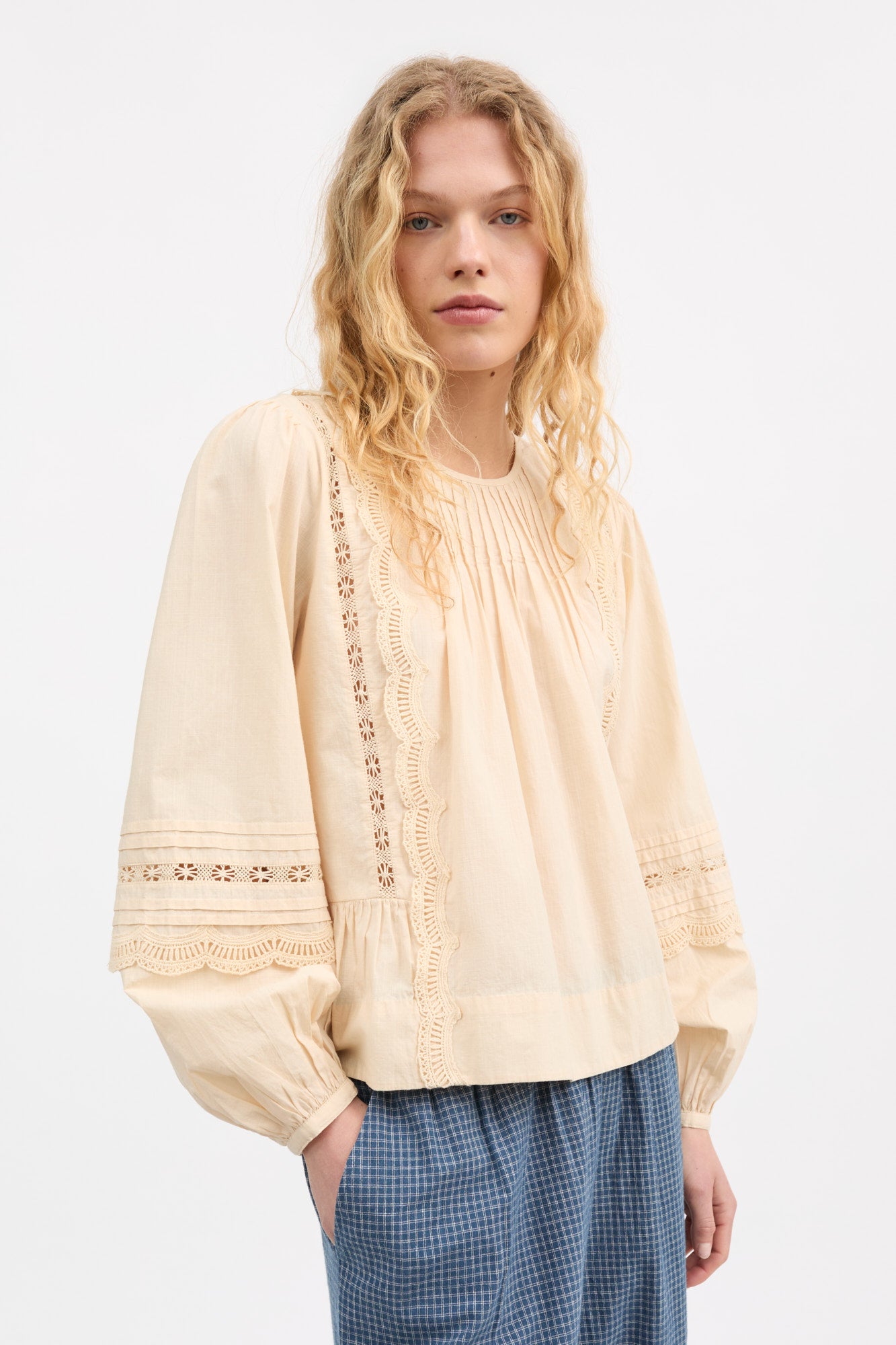 Skall Studio Leaf blouse Blouse Antique beige